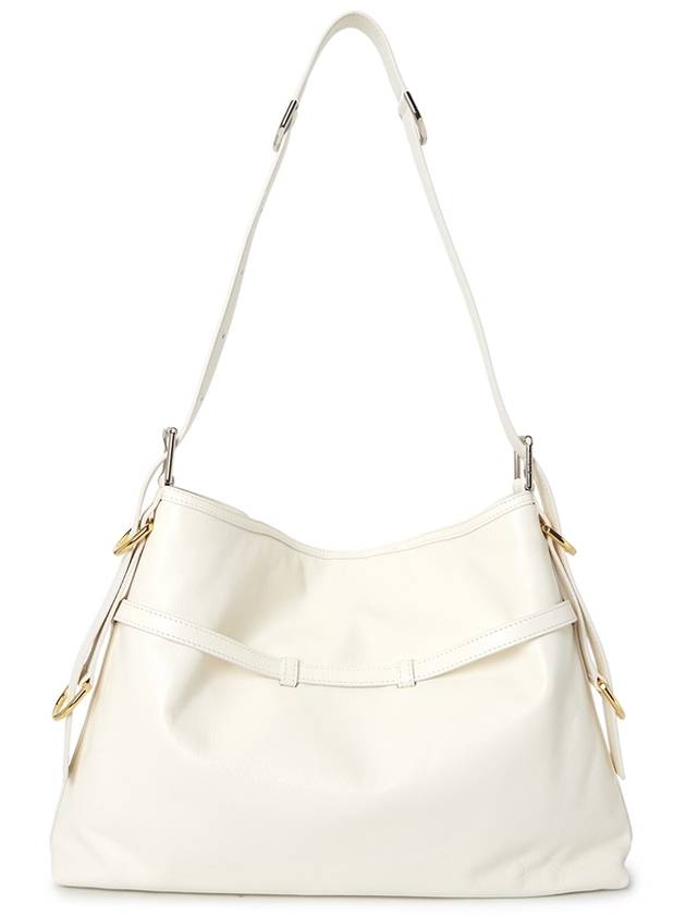 Voyou Medium Leather Shoulder Bag Ivory - GIVENCHY - BALAAN 5