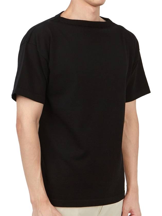 Boatman Organic Cotton Short Sleeve Knit Top Black - ANDERSEN-ANDERSEN - BALAAN 4