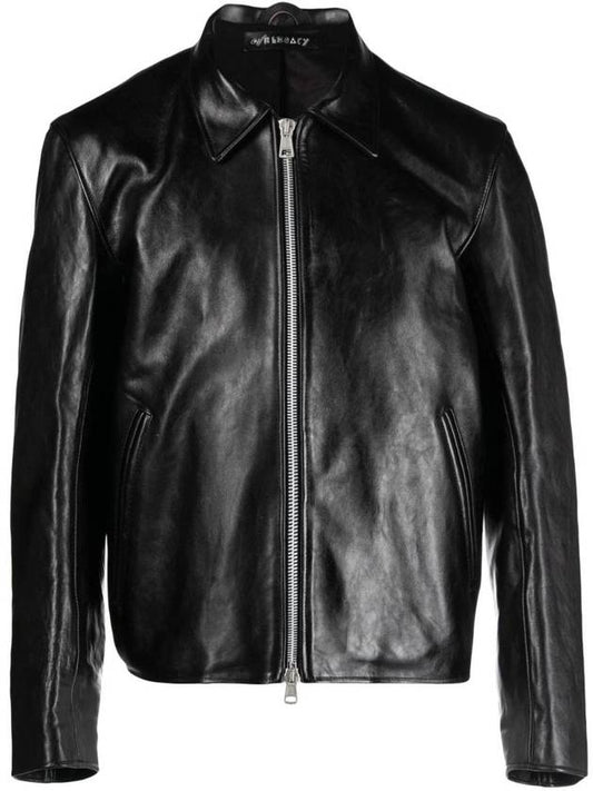 Mini Zipper Dyed Leather Jacket Black - OUR LEGACY - BALAAN 1