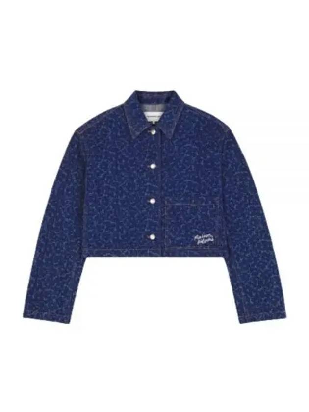 Cropped Denim Jacket Navy - MAISON KITSUNE - BALAAN 2