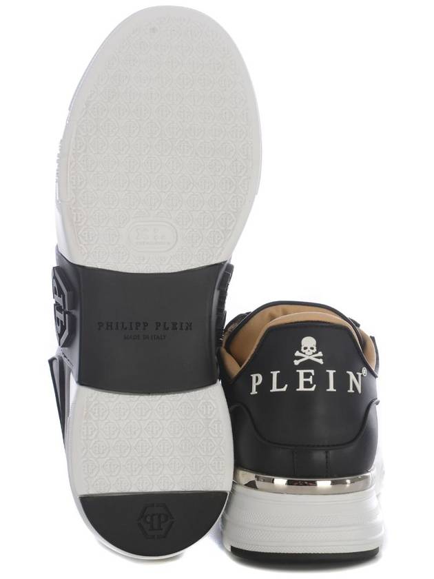 Logo Patch Leather Low Top Sneakers Black - PHILIPP PLEIN - BALAAN 6