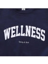 Men's Logo Print Crew Neck Cotton Sweatshirt Navy - SPORTY & RICH - BALAAN 4