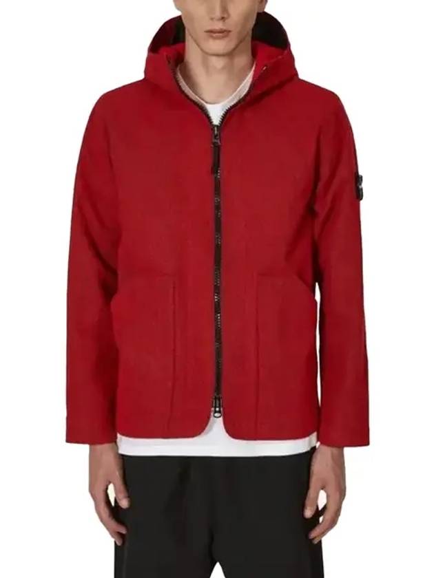 Men's Reflective Needle Punch Hooded Jacket Red - STONE ISLAND - BALAAN 3