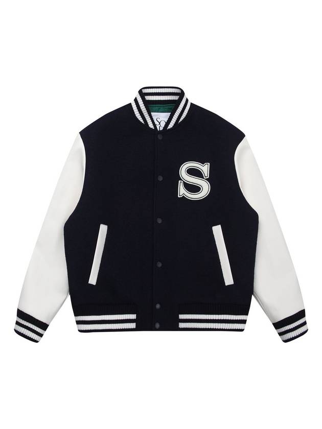 Men's Varsity Jacket Navy SW22IJP07NV - SOLEW - BALAAN 2