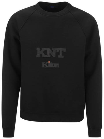 Leather Patch Detail Sweatshirt Black - KITON - BALAAN 1