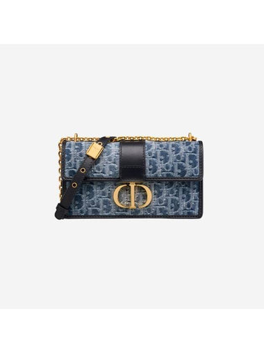 30 Montaine East West Chain Denim Cross Bag Blue - DIOR - BALAAN 1