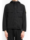 Cotton Twill Stretch Hooded Jacket Black - STONE ISLAND - BALAAN 6