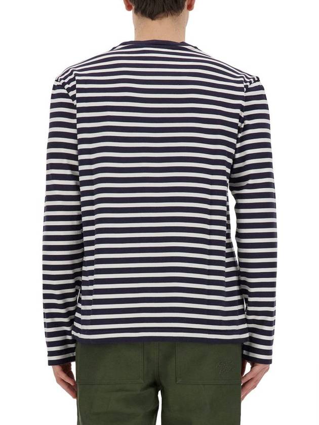 Fox Head Patch Regular Marin Long Sleeve T Shirt Navy Stripes - MAISON KITSUNE - BALAAN 4