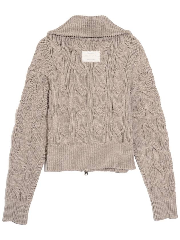 Patch Cable Two Way Zip-up Cardigan Beige - HARDCORE HAPPINESS - BALAAN 4