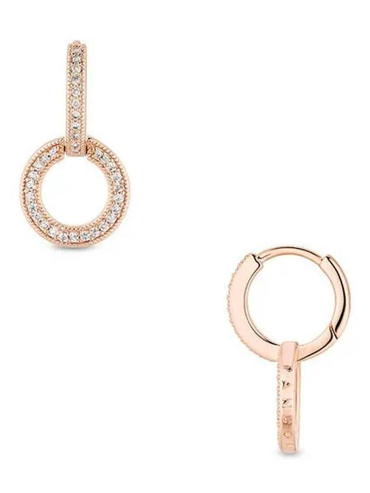 Sparkling Double Hoop Earrings Rose Gold Plated - PANDORA - BALAAN 2