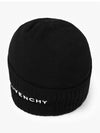 Logo Wool Beanie Black - GIVENCHY - BALAAN 4