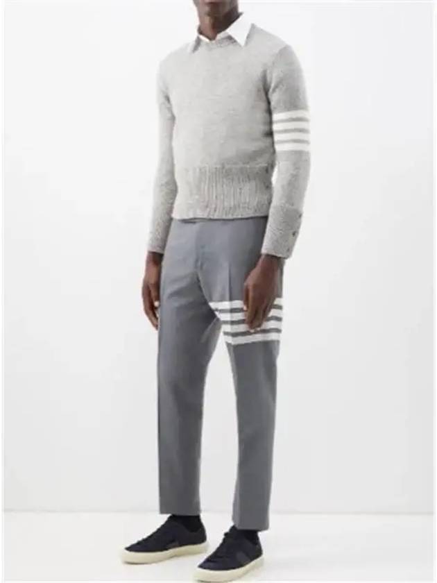 4 Bar Logo Wool Knit Top Grey - THOM BROWNE - BALAAN 5