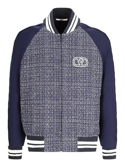 BOMBER JACKET IN COTTON TWEED AND VISCOSE WITH VLOGO SIGNATURE PATCH - VALENTINO - BALAAN 2