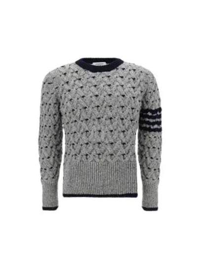 4 Bar Cable Knit Top Grey - THOM BROWNE - BALAAN 2