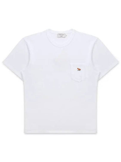 Baby Fox Patch Pocket Short Sleeve T-Shirt White - MAISON KITSUNE - BALAAN 2