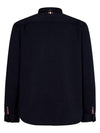 Men's Button Down Wool Milano Long Sleeve Shirt Navy - THOM BROWNE - BALAAN 3