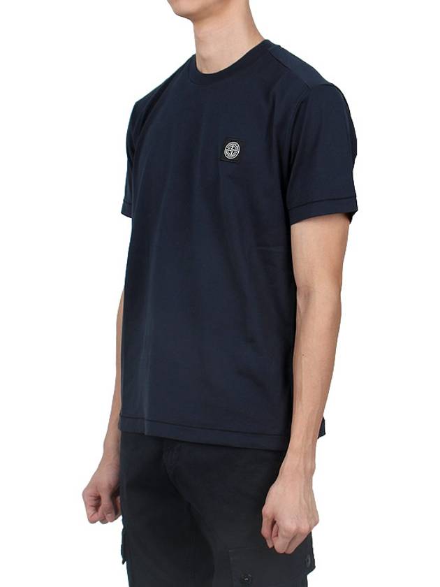 Logo Patch Short Sleeves T-Shirt Navy - STONE ISLAND - BALAAN 4