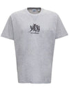 Embroidered Deer Short Sleeve T-Shirt Grey - BURBERRY - BALAAN 1