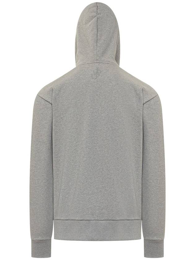 Cat Print Organic Cotton Hoodie Grey - JW ANDERSON - BALAAN 3