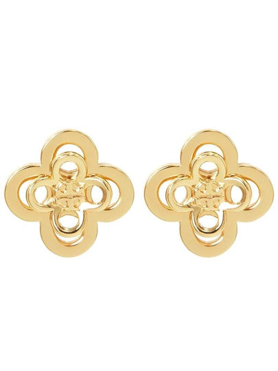 Double T Plaque Earrings Gold - TORY BURCH - BALAAN 2