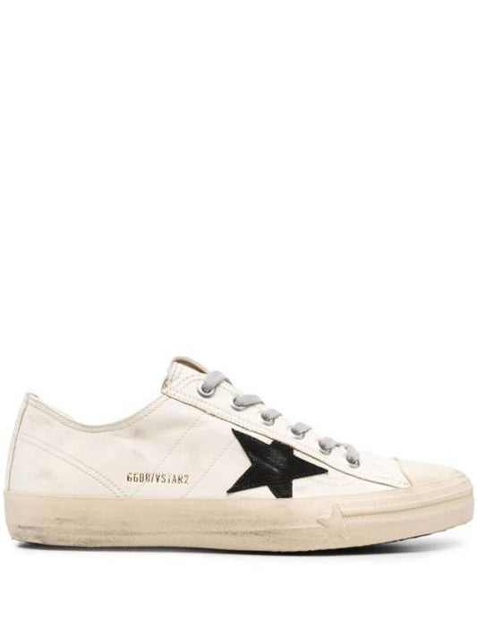 V Star Leather Low Top Sneakers Black White - GOLDEN GOOSE - BALAAN 1
