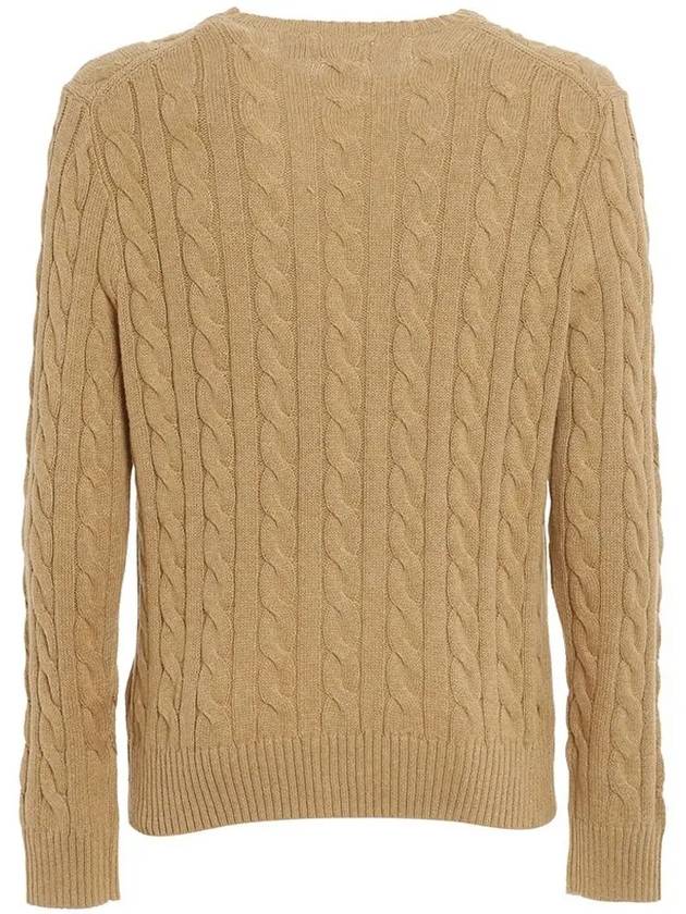 Embroidery Logo Cable Knit Top Brown - POLO RALPH LAUREN - BALAAN 4