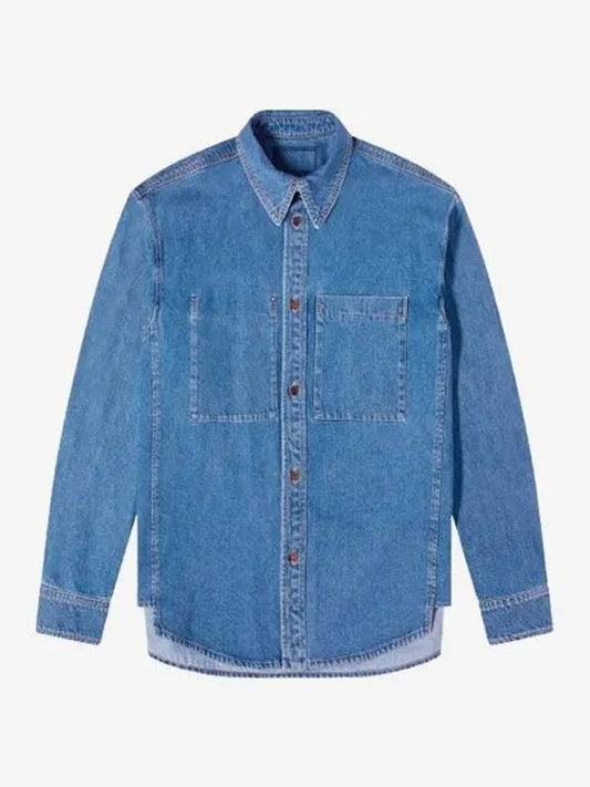 Flower back logo denim shirt blue men s W241SH16861L - WOOYOUNGMI - BALAAN 2