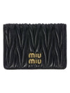 Matelasse Nappa Leather Card Wallet Black - MIU MIU - BALAAN 2