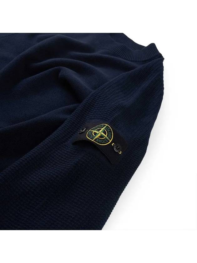 Compass Motif Knit Top Navy - STONE ISLAND - BALAAN 5