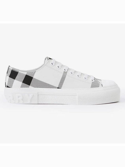 Check Cotton Low Top Sneakers Black White - BURBERRY - BALAAN 2