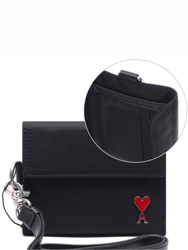 Logo Strap Half Wallet Black - AMI - BALAAN 2