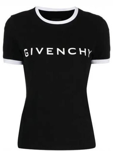 BW70BF3YAC Logo Cotton Acatype Short Sleeve T Shirt 270993 1007961 - GIVENCHY - BALAAN 1