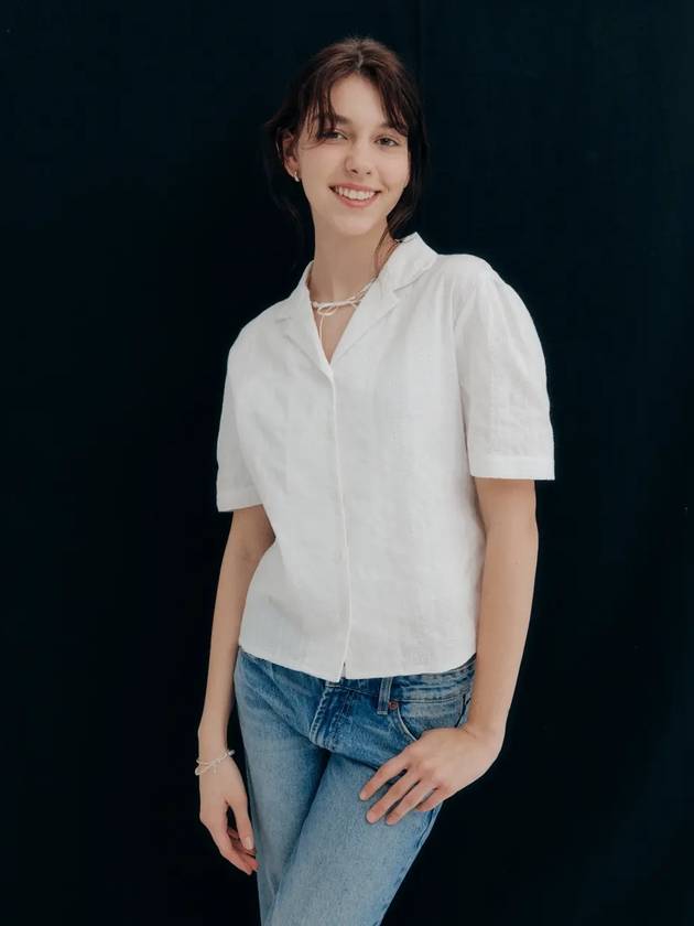 COTTON STRING SHORT SLEEVE SHIRTS WHITE - CLAIR DE SAGE - BALAAN 2