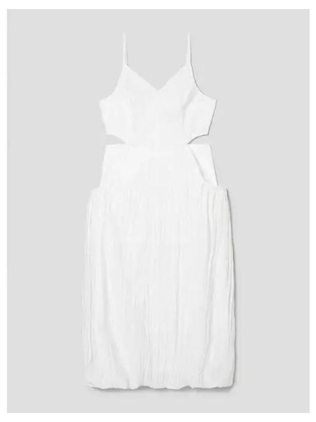 Side cutout pleated sleeveless dress white domestic product - JUUN.J - BALAAN 1