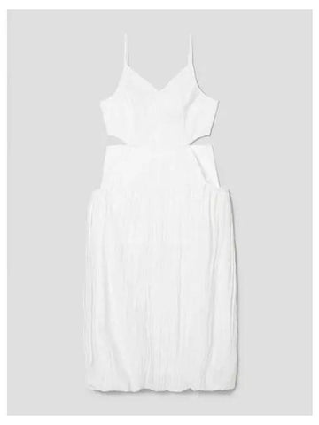 Side cutout pleated sleeveless dress white domestic product - JUUN.J - BALAAN 1