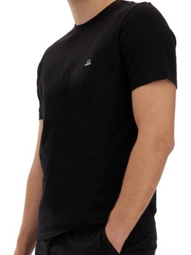 Men's 30 1 Jersey Logo Short Sleeve T-Shirt Black - CP COMPANY - BALAAN 7