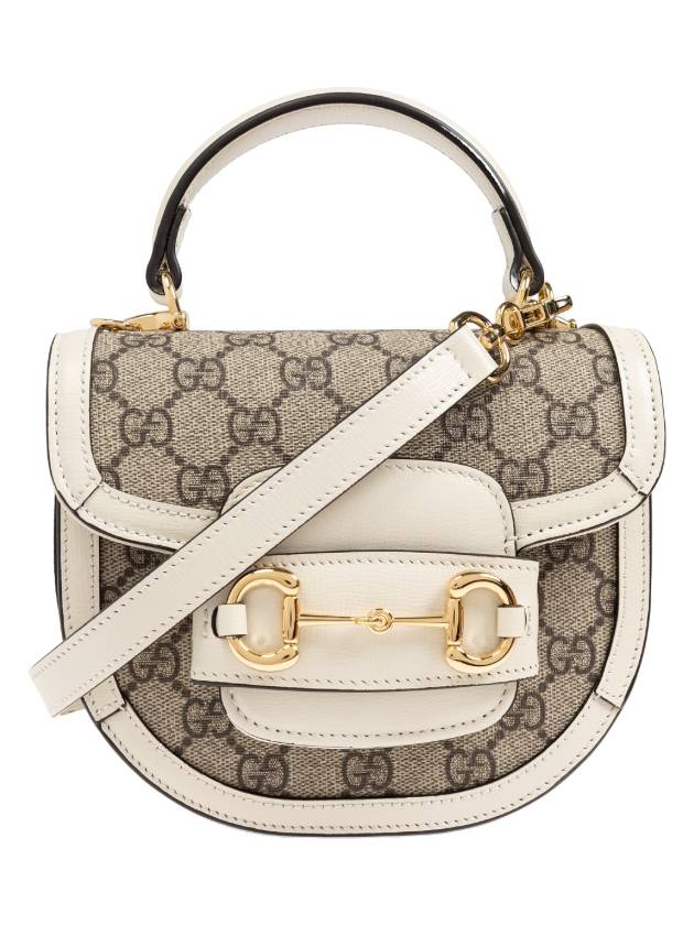 Horsebit 1955 Mini Top Handle Cross Bag Beige White - GUCCI - BALAAN 1