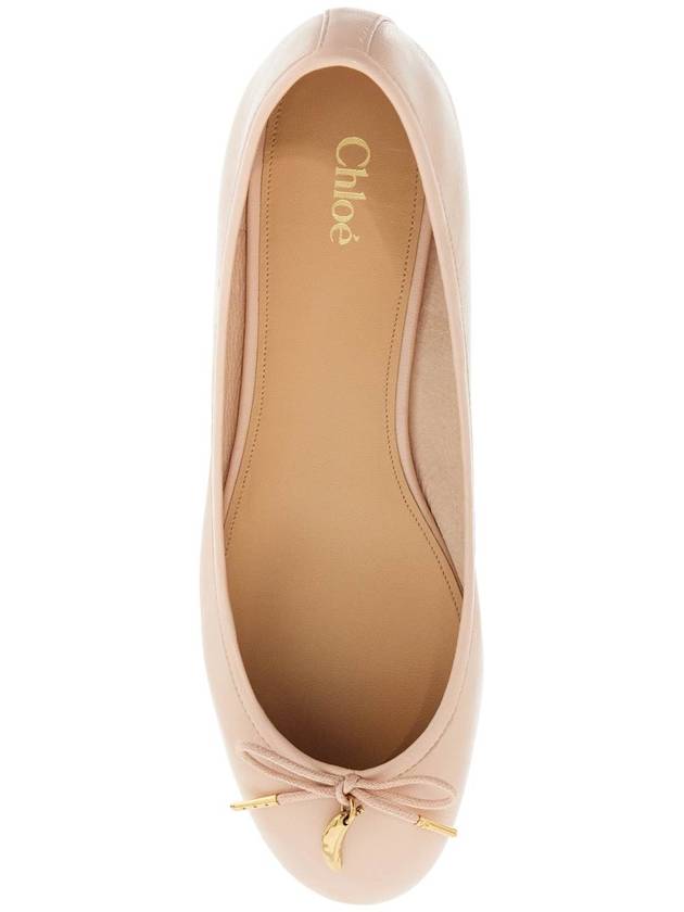 beige ballet flats in synthetic material with rope bow and flat sole - CHLOE - BALAAN 2