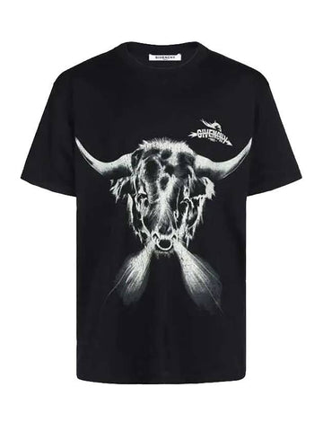 Taurus Print Short Sleeve T-Shirt Black - GIVENCHY - BALAAN.