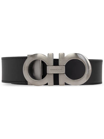 FERRAGAMO Leather Belt, Men's, Black - SALVATORE FERRAGAMO - BALAAN 1