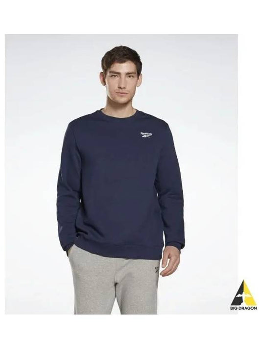 Small Vector Brushed Sweatshirt Navy HJ9931 - REEBOK - BALAAN 1