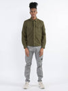 Lens Wappen Gabardine Overshirt Zip Up Jacket Ivy Green - CP COMPANY - BALAAN 6