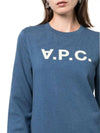 Viva Logo Cotton Sweatshirt Navy - A.P.C. - BALAAN 5