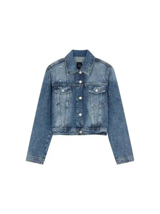 Women s 4 Button Sleeve Denim Jacket Indigo 270822 - ARMANI EXCHANGE - BALAAN 1