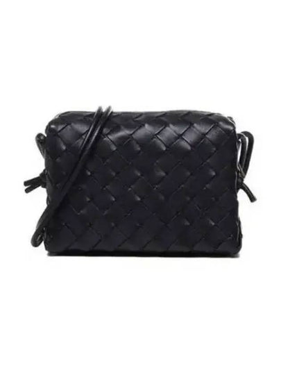 Intrecciato Loop Small Leather Cross Bag Black - BOTTEGA VENETA - BALAAN 2