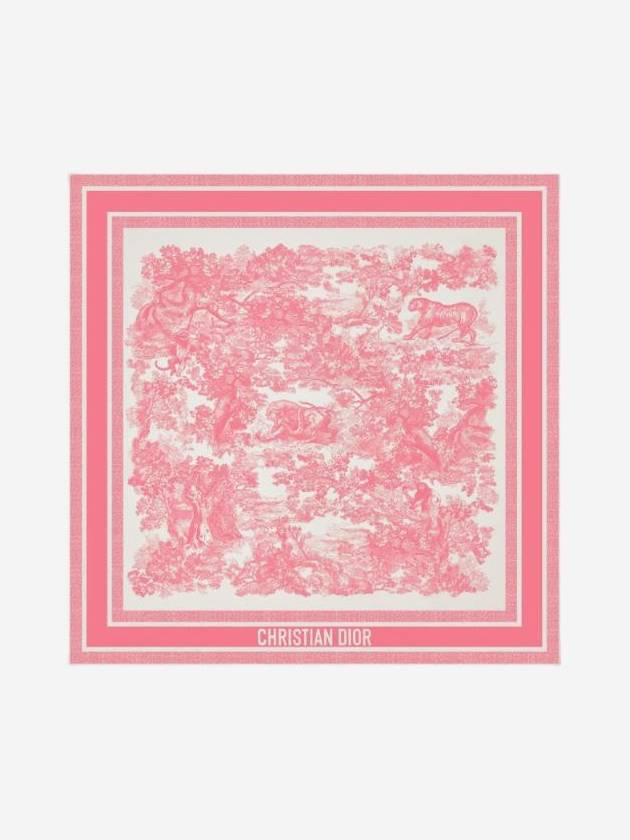 Toile de Jouy Sauvage 90 Square Scarf White Candy Pink - DIOR - BALAAN 1