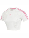 3 Stripe Baby Crop Short Sleeve T-Shirt White - ADIDAS - BALAAN 2