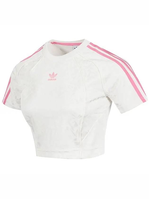 3 Stripe Baby Crop Short Sleeve T-Shirt White - ADIDAS - BALAAN 3