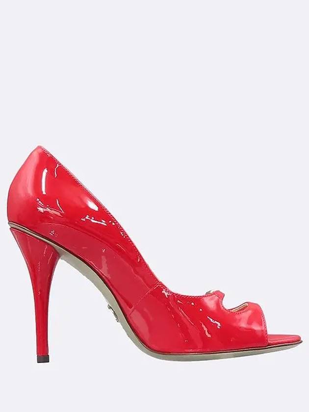 7592 Red color enamel open toe pumps women s shoes 235MM - DOLCE&GABBANA - BALAAN 4