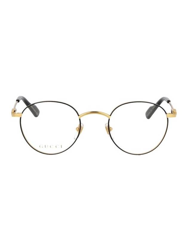 Eyewear Round Metal Eyeglasses Gold Black - GUCCI - BALAAN 1